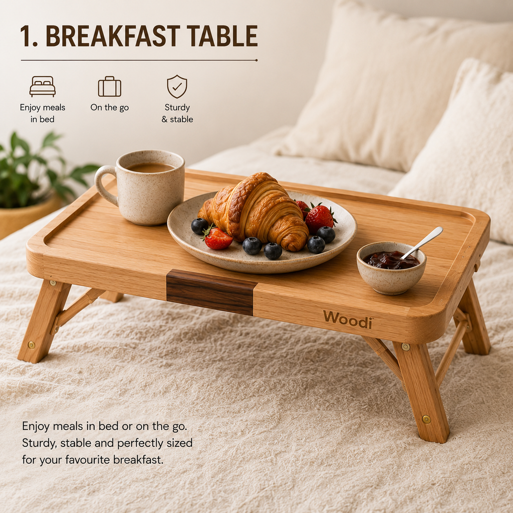 Woodi VersaTable™ – The 5-in-1 Premium Wooden Table